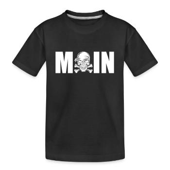 MOIN TOTENKOPF Begrüßung Norddeutschland - Kinder Premium Bio T-Shirt - Schwarz - Vorne