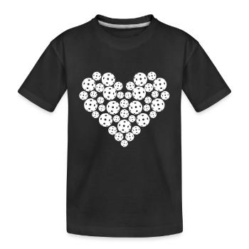 Pickleball Heart - Kids' Premium Organic T-Shirt - black - Front