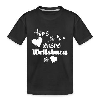 Zuhause in Wolfsburg - Home is where Wolfsburg is - Kinder Premium Bio T-Shirt - Schwarz - Vorne