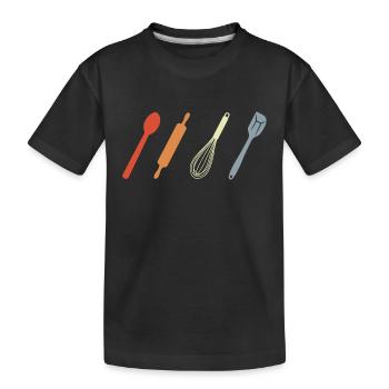 Vintage Baking Supplies - Kids' Premium Organic T-Shirt - black - Front