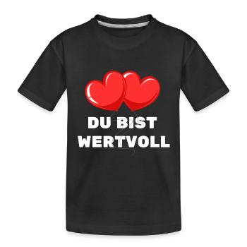 You Are Precious Heart Balloon Love Affection - Kids' Premium Organic T-Shirt - black - Front