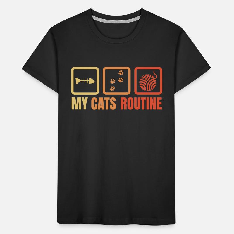 La routine de mes chats T-shirt bio Premium Enfant
