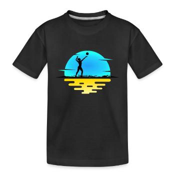 VOLLEYBALL SERVE VOLLEYBALL fille sur la plage - T-shirt bio Premium Enfant - noir - Devant