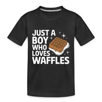 Gaufres Bonbons pour le petit-déjeuner - T-shirt bio Premium Enfant - noir - Devant