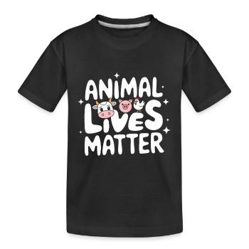 Vegetarian Vegan Veggie Vegetarian - Kids' Premium Organic T-Shirt - black - Front