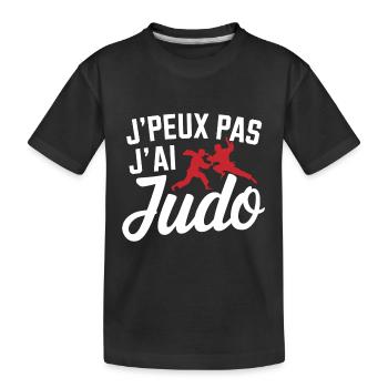 Ich kann nicht, ich kann Judo haben - Kinder Premium Bio T-Shirt - Schwarz - Vorne