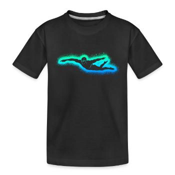 Schwimmen Schwimmsport Schwimm Jungen Schwimmer - Kinder Premium Bio T-Shirt - Schwarz - Vorne