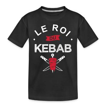 le roi du kebab Cadeau papa chef kebab - T-shirt bio Premium Enfant - noir - Devant