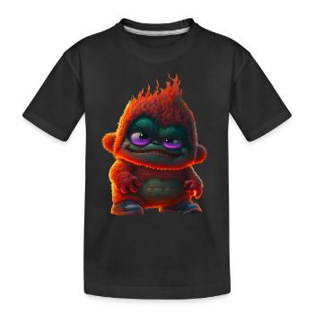 Fire Monster Monkeys - Kids' Premium Organic T-Shirt - black - Front