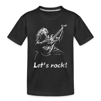LET’S ROCK - HARD ROCK GUITARE RÉTRO CLASSIQUE - T-shirt bio Premium Enfant - noir - Devant