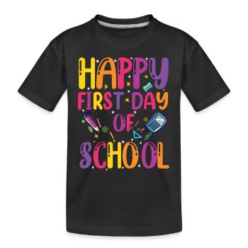 Kindergarten Enrollment 1st day of school Back to school - Kids' Premium Organic T-Shirt - black - Front