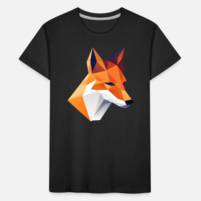 Fox Head Low Poly Logo Design Kids' Premium Organic T-Shirt