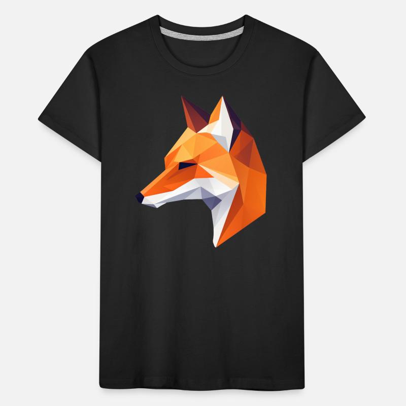Fox Head Low Poly Logo Design Kids' Premium Organic T-Shirt