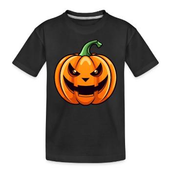 Cute Halloween pumpkin - Kids' Premium Organic T-Shirt - black - Front