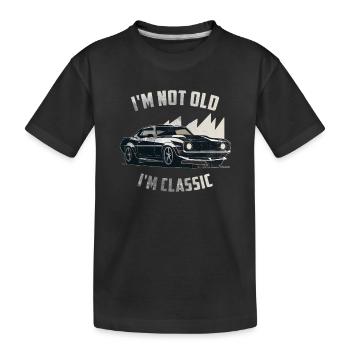 Je ne suis pas vieux Je suis classique drôle vintage Muscle Car - T-shirt bio Premium Enfant - noir - Devant