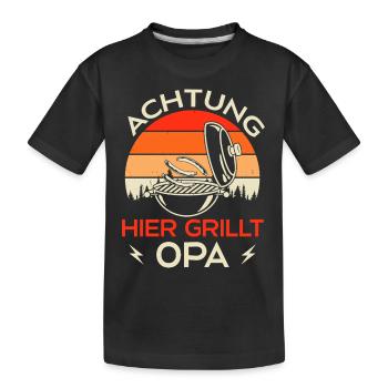 Grilling Grill Master Grandpa Grill Gift Idea - Kids' Premium Organic T-Shirt - black - Front