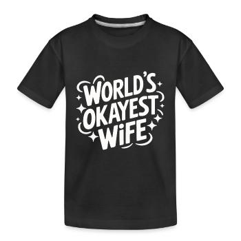 Frau Ehefrau Partnerin Familie Verheiratet - Kinder Premium Bio T-Shirt - Schwarz - Vorne