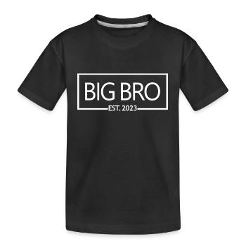 Big Bro Est. 2023 zum Big Brother befördert - Kinder Premium Bio T-Shirt - Schwarz - Vorne
