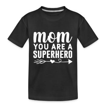 Maman tu es une super-héroïne - T-shirt bio Premium Enfant - noir - Devant