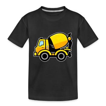 Yellow Concrete Mixer - Kids' Premium Organic T-Shirt - black - Front