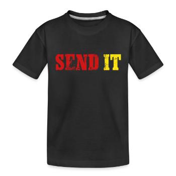 SEND IT - Kids' Premium Organic T-Shirt - black - Front