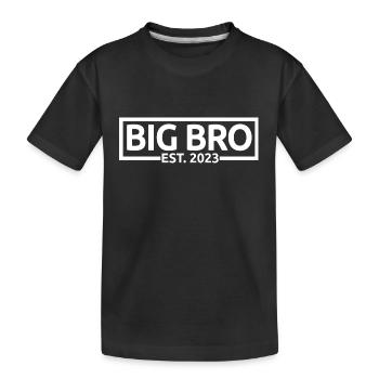 Big Bro Est. 2023 zum Big Brother befördert - Kinder Premium Bio T-Shirt - Schwarz - Vorne