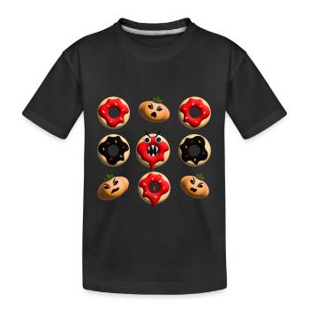 Halloween Donut sehr bissig. - Kinder Premium Bio T-Shirt - Schwarz - Vorne