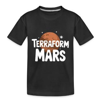 Mars Planet Planeten Sonnensystem - Kinder Premium Bio T-Shirt - Schwarz - Vorne