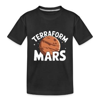 Mars Planet Planeten Sonnensystem - Kinder Premium Bio T-Shirt - Schwarz - Vorne