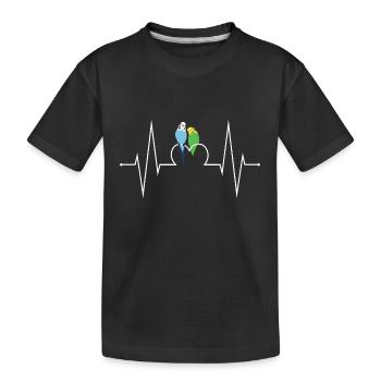 Budgerigar Heartbeat - T-shirt bio Premium Enfant - noir - Devant