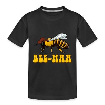 Cowboy Biene - Kinder Premium Bio T-Shirt - Schwarz - Vorne
