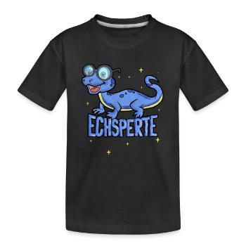 Echsperte, für Echsen, Leguan und Reptilien Fans - Kinder Premium Bio T-Shirt - Schwarz - Vorne