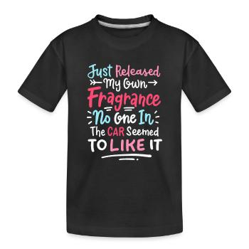 Womens Funny Farting - Kids' Premium Organic T-Shirt - black - Front