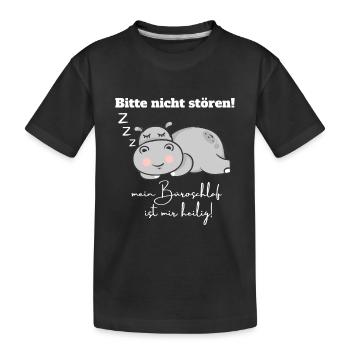 Büroschlaf Bitte Nicht Stören Mit Nilpferd - Kinder Premium Bio T-Shirt - Schwarz - Vorne