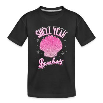 Shell Yeah Beaches Funny Summer - Kids' Premium Organic T-Shirt - black - Front