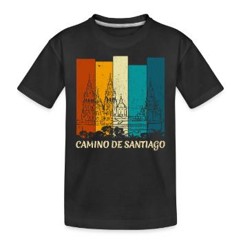 Camino - Camino de Santiago - Pilgrimage - Santiago - Kids' Premium Organic T-Shirt - black - Front