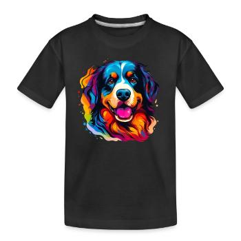 Bouvier bernois aux couleurs de l’arc-en-ciel - T-shirt bio Premium Enfant - noir - Devant