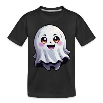 Happy Halloween Geist Gespenst - Kinder Premium Bio T-Shirt - Schwarz - Vorne