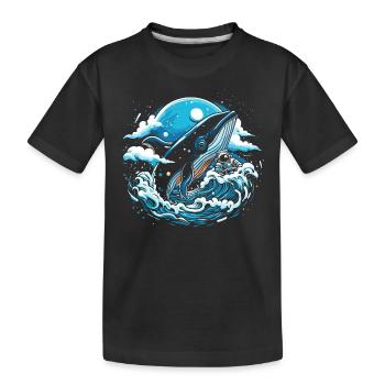 Space Whale Imagination - Kids' Premium Organic T-Shirt - black - Front