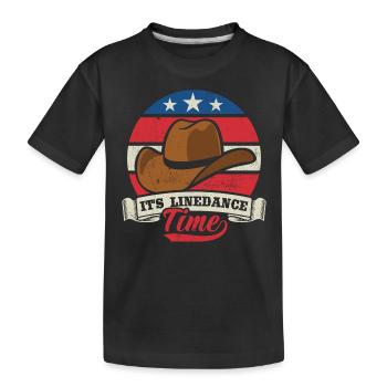 Linedance Linedancing USA Country Fan - Geschenk - Kinder Premium Bio T-Shirt - Schwarz - Vorne