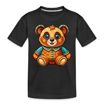 Cute Teddy - Kids' Premium Organic T-Shirt - black - Front