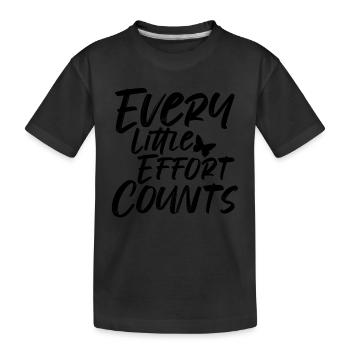 Frase - Jede kleine Anstrengung zählt - Mariposa - Kinder Premium Bio T-Shirt - Schwarz - Vorne