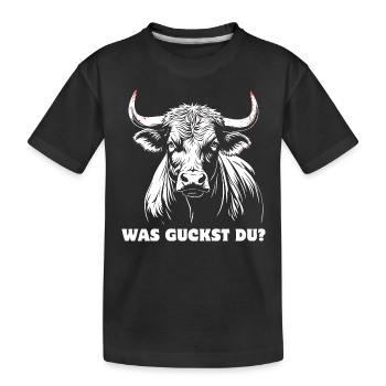 Stier - Was guckst du? stolz, selbstbewusst - Kinder Premium Bio T-Shirt - Schwarz - Vorne