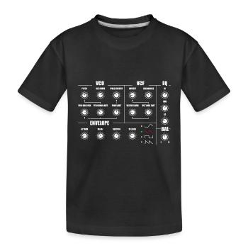 Synthétiseur, Studio d’enregistrement, Forme d’onde, Synthèse, Electro - T-shirt bio Premium Enfant - noir - Devant