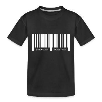 Together strong Corona Barcode Strichcode Partner - Kids' Premium Organic T-Shirt - black - Front