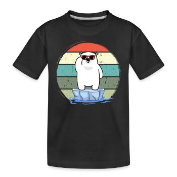 eisbader winterbader winterschwimmer eisbär retro - Kinder Premium Bio T-Shirt - Schwarz - Vorne
