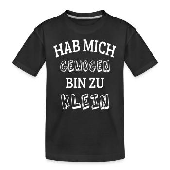 dick mollig fett Übergewicht lustige Sprüche Waage - Kinder Premium Bio T-Shirt - Schwarz - Vorne