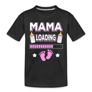 Maman Chargement Maman Mères Maman Maman Fête des mères - T-shirt bio Premium Enfant - noir - Devant