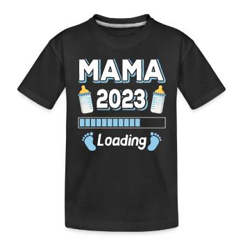 Maman 2023 Chargement Mère Mères Maman Fête des mères - T-shirt bio Premium Enfant - noir - Devant