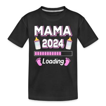 Mom 2024 Loading Mother Mothers Mother's Day - Kids' Premium Organic T-Shirt - black - Front